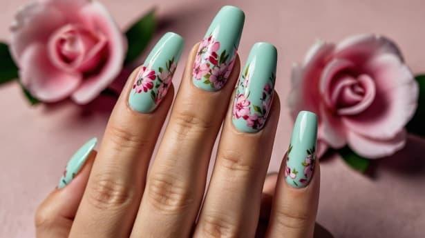 Nail art – chrome powder effect